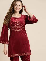 Designer Kurti (Wine Red)